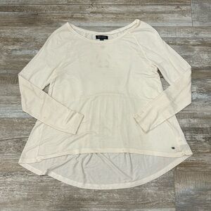 American eagle soft and sexy cream long sleeve with embroidered back design